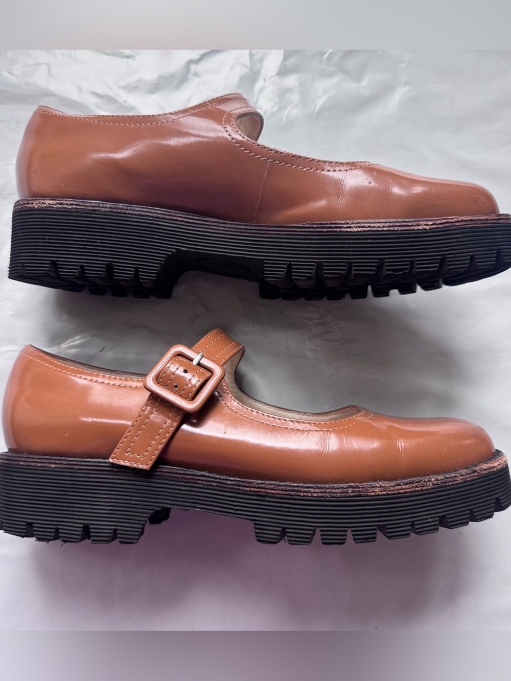 Intentionally Blank VERONICA BOX LEATHER LUG SOLE MARY JANE - Picture 7 of 7